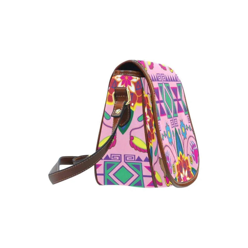 Geometric Floral Winter - Sunset Saddle Bag/Small