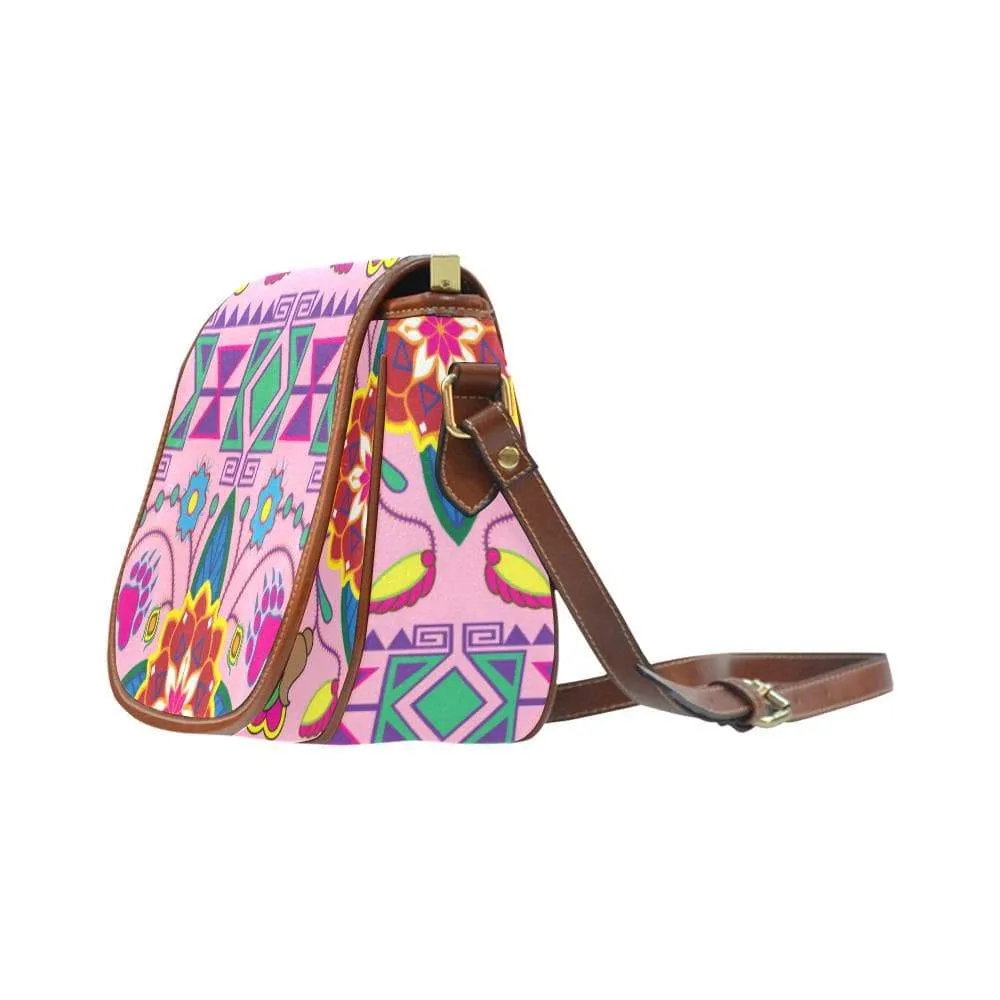 Geometric Floral Winter - Sunset Saddle Bag/Small