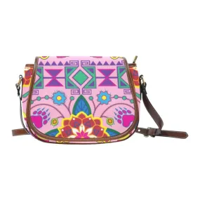 Geometric Floral Winter - Sunset Saddle Bag/Small