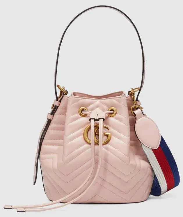 GG Marmont Quilted Leather Bucket Bag - Black or Pink