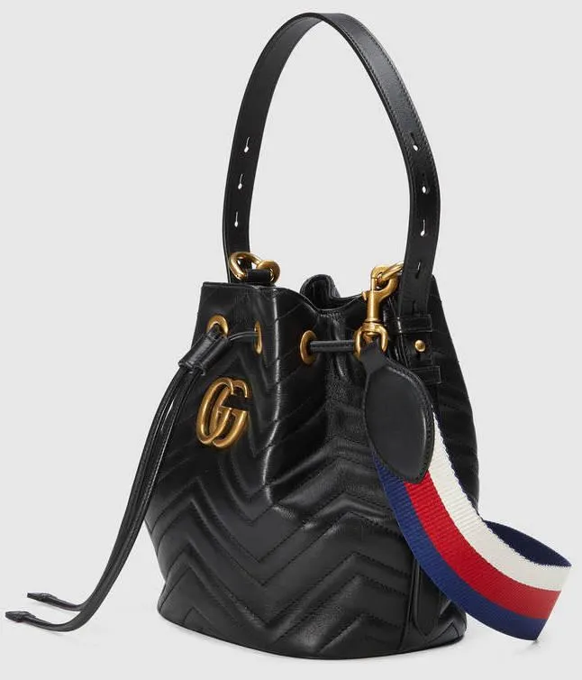 GG Marmont Quilted Leather Bucket Bag - Black or Pink