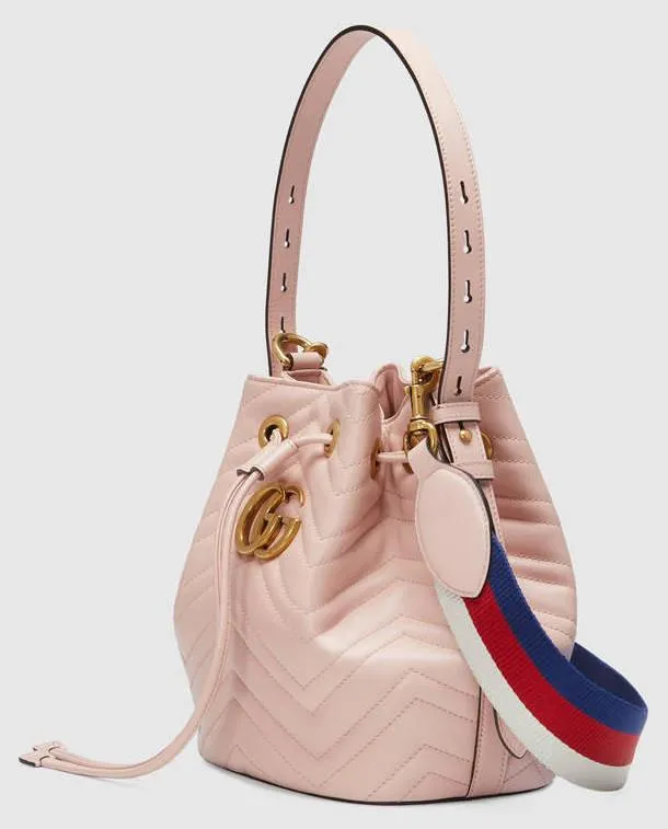 GG Marmont Quilted Leather Bucket Bag - Black or Pink