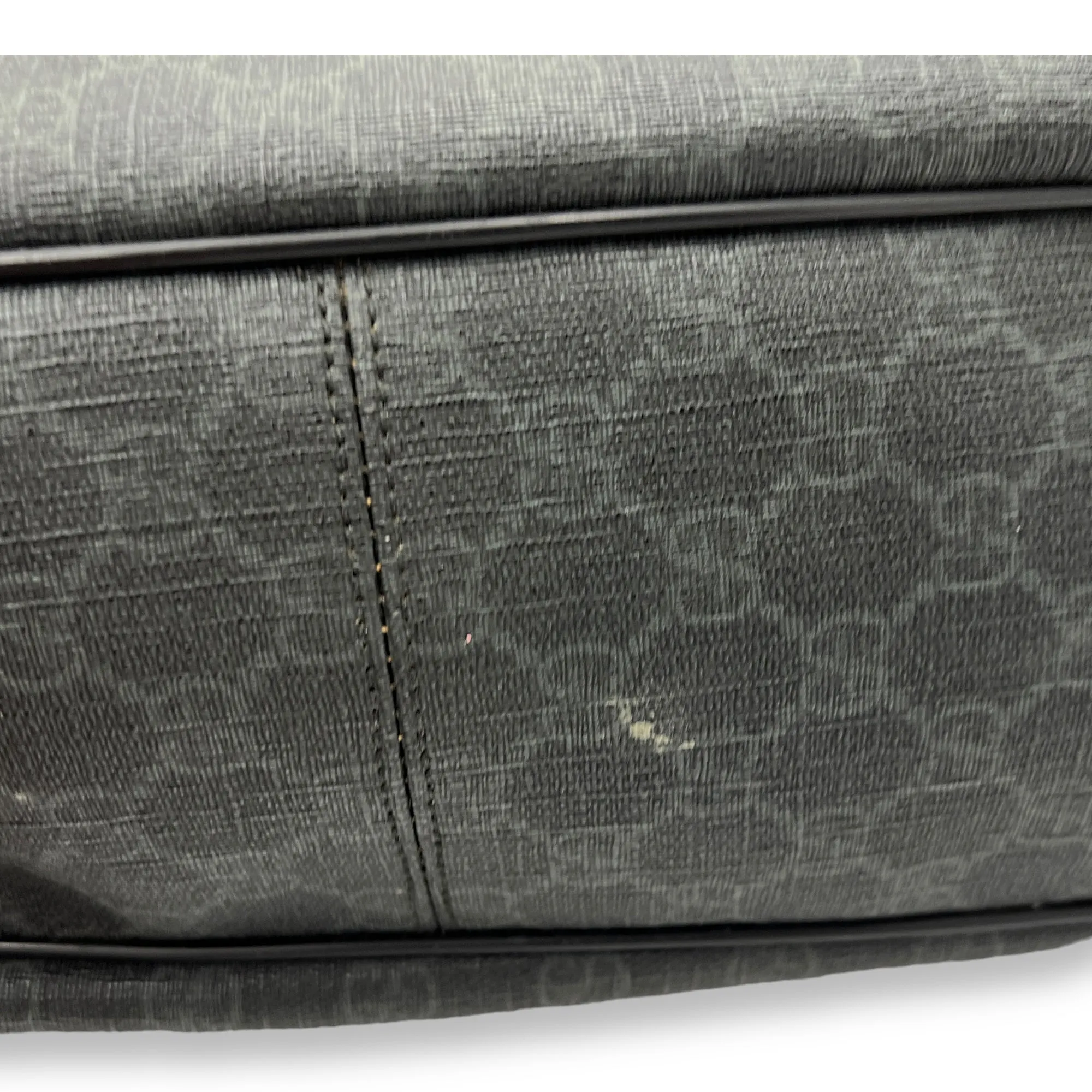 GG Supreme Black Messenger in Monogram Coated Canvas, Silver hardware