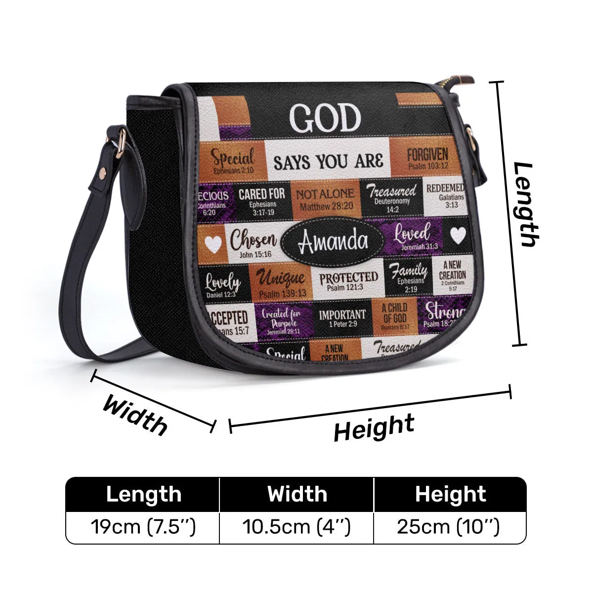 God Says You Are Personalized Leather Saddle Bag - Religious Bags For Women