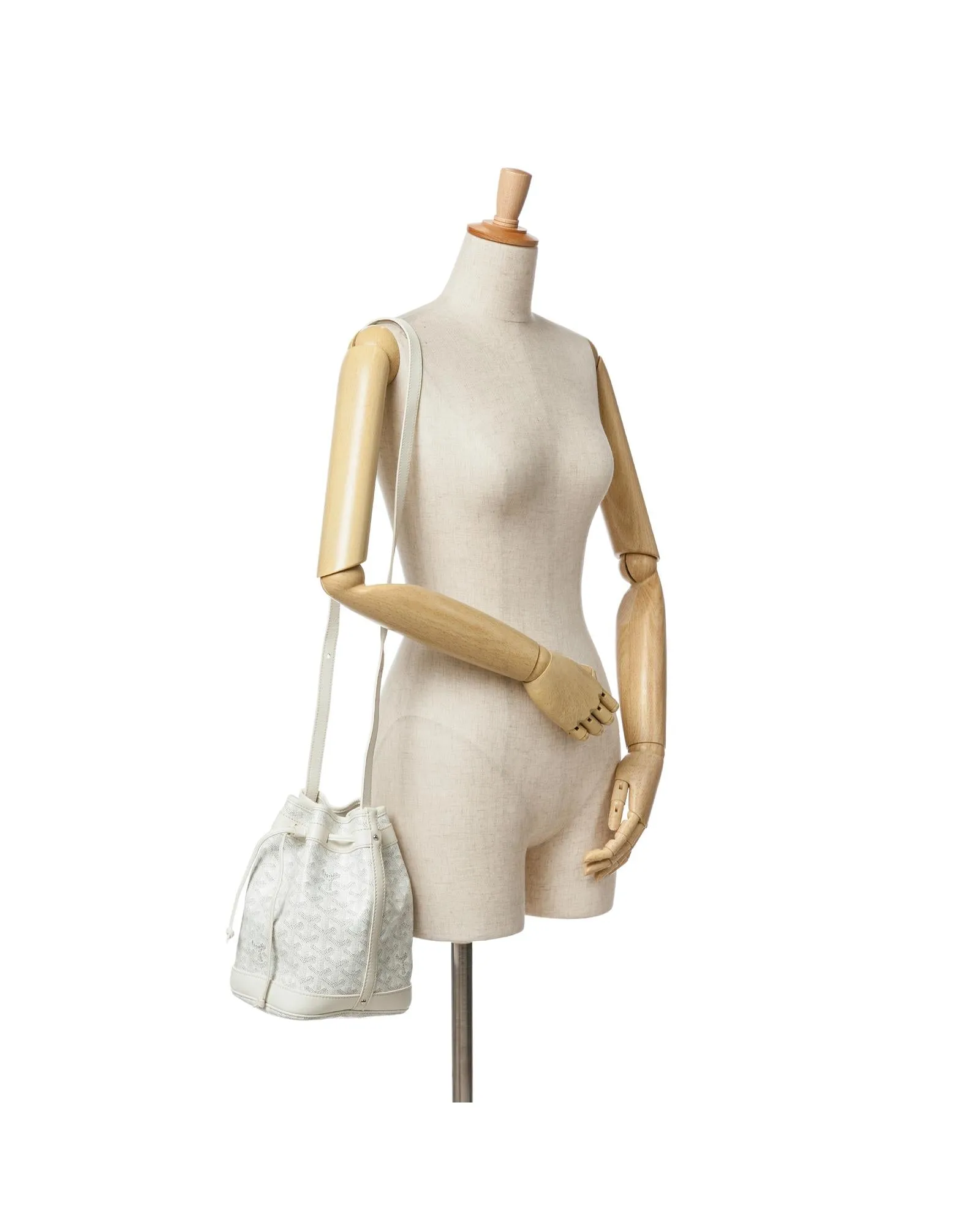 Goyardine Petit Flot Coated Canvas Bucket Bag with Leather Trim