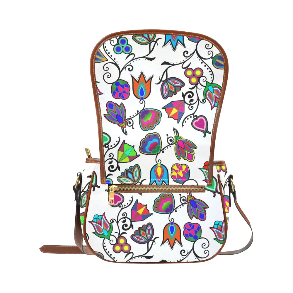 Indigenous Paisley - White Saddle Bag/Small