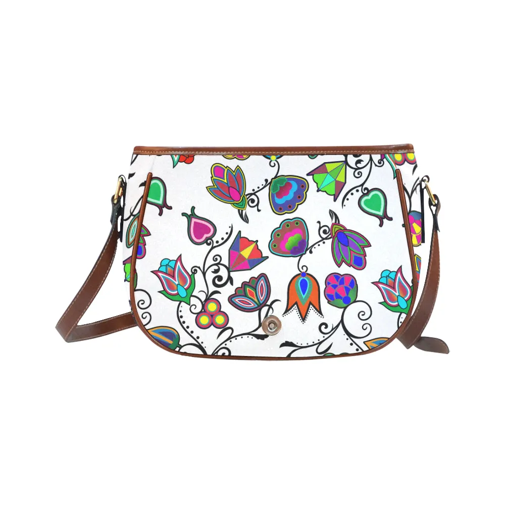 Indigenous Paisley - White Saddle Bag/Small