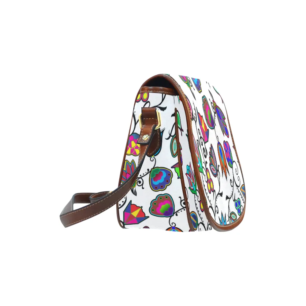 Indigenous Paisley - White Saddle Bag/Small