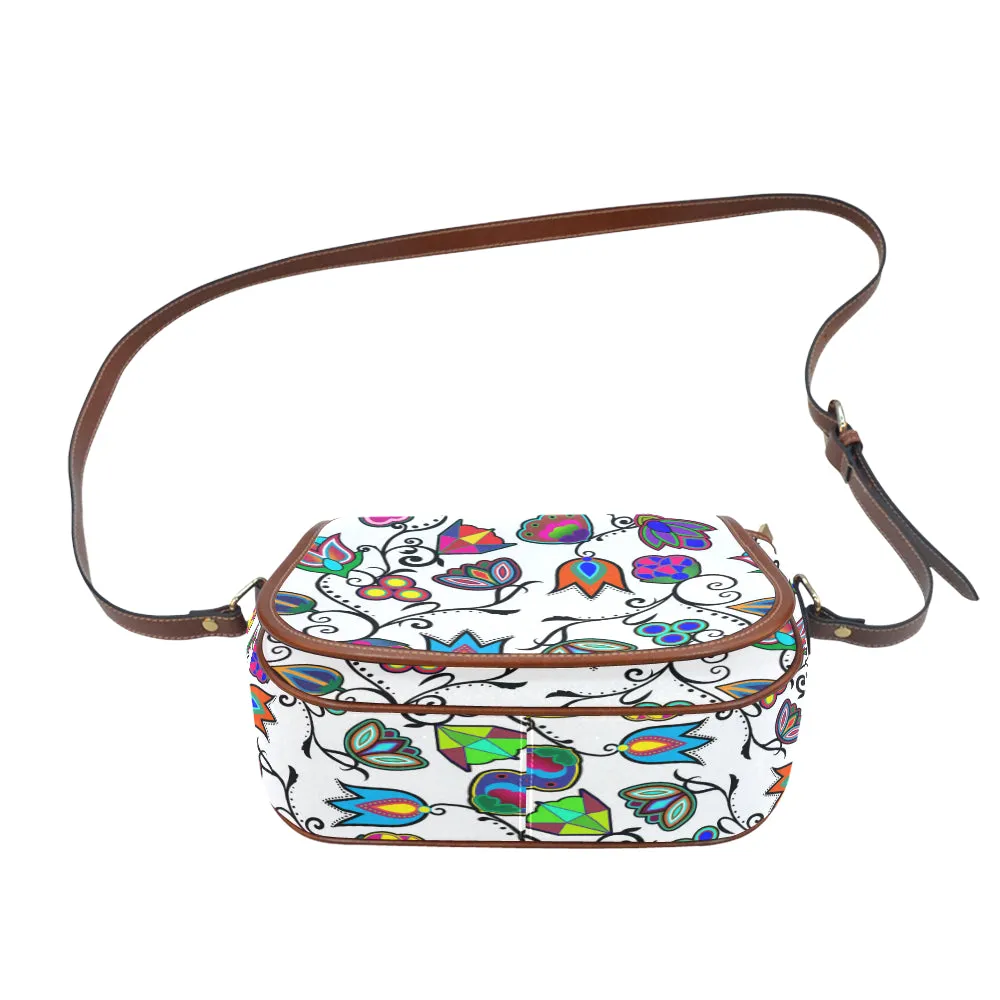 Indigenous Paisley - White Saddle Bag/Small