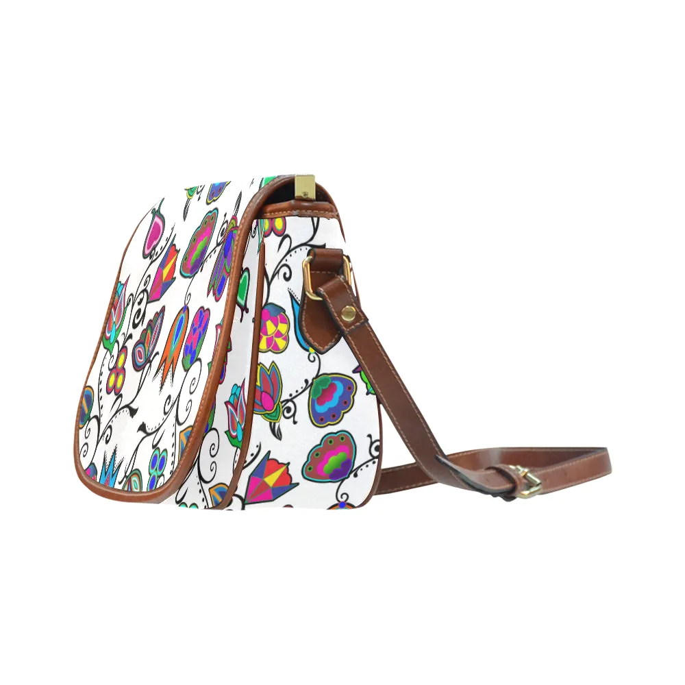 Indigenous Paisley - White Saddle Bag/Small