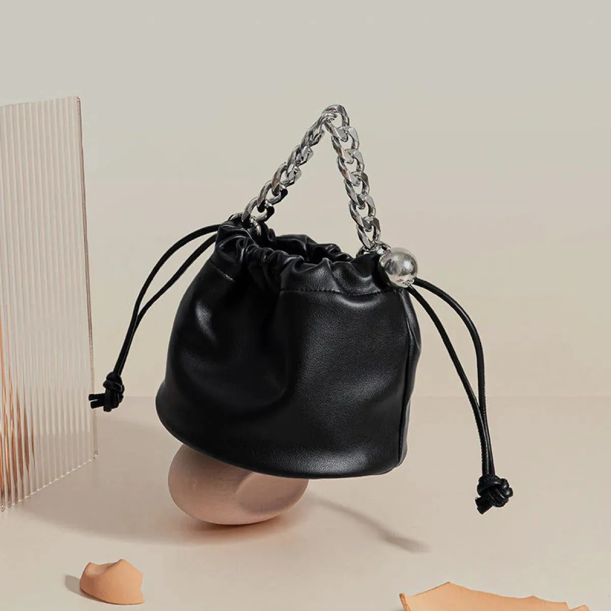 Large Capacity Drawstring Bucket Bag With Removable Handle