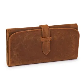 Leather Trifold Wallet - Saddle Brown