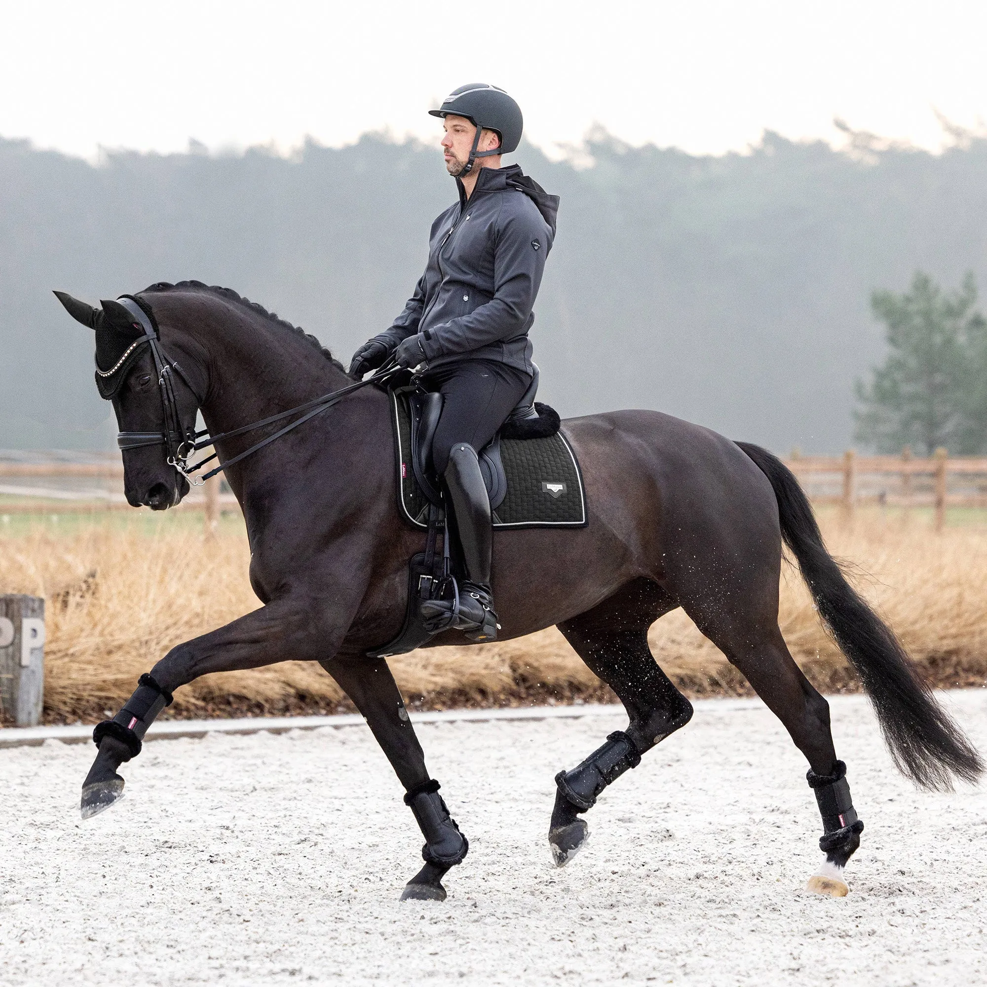 Lemieux Puissance Suede Dressage Saddle Pad - Black