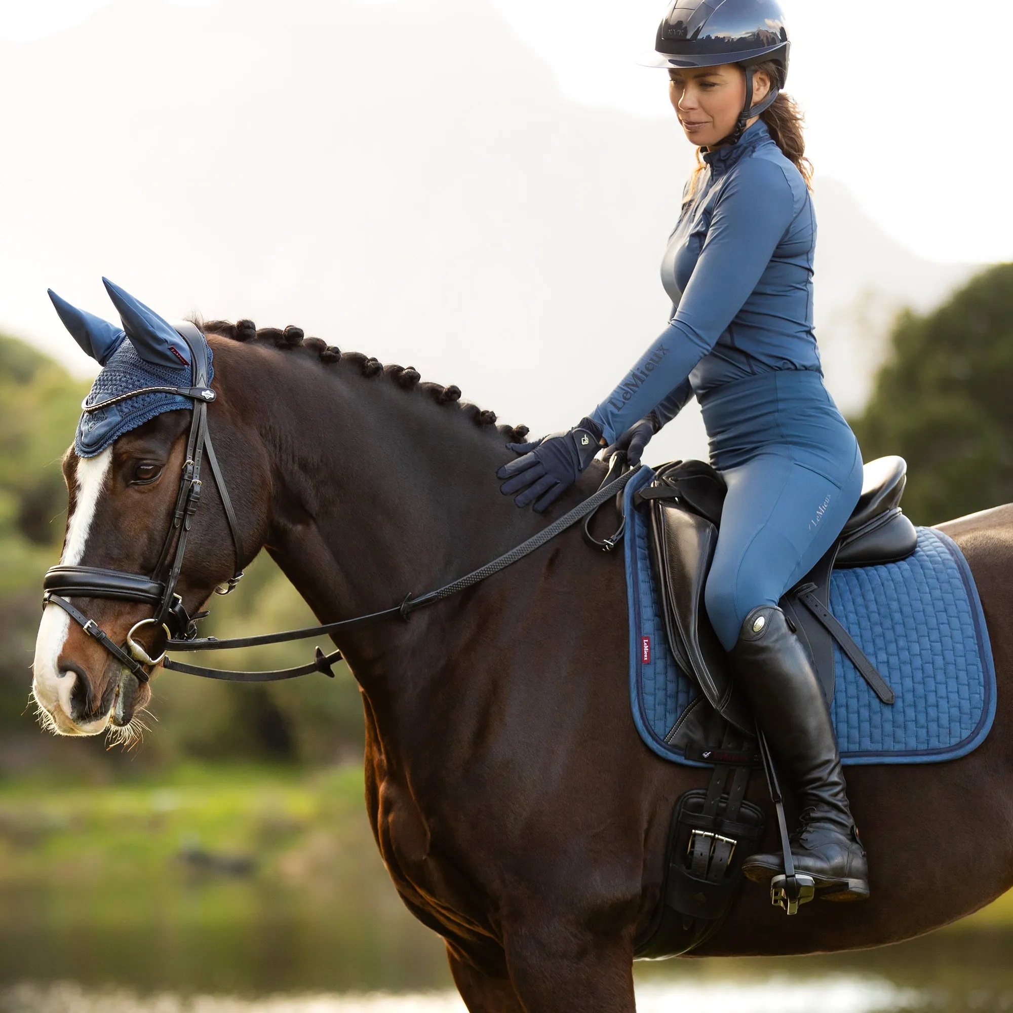 Lemieux Suede Dressage Square - Atlantic