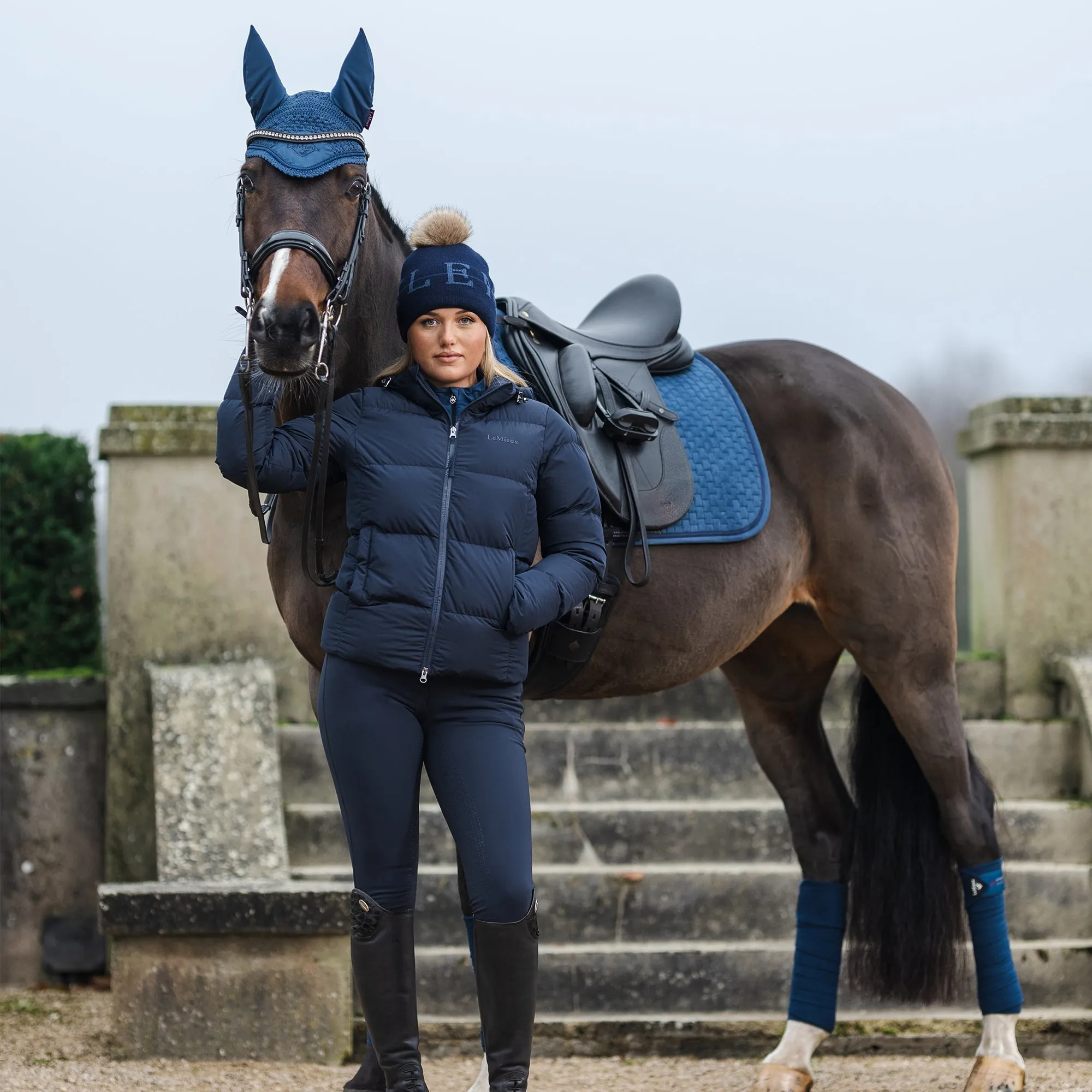 Lemieux Suede Dressage Square - Atlantic