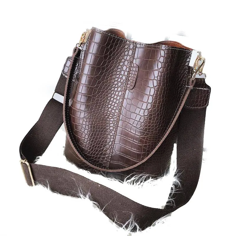 Luxury Women's Crocodile Pattern Leather Crossbody Bag