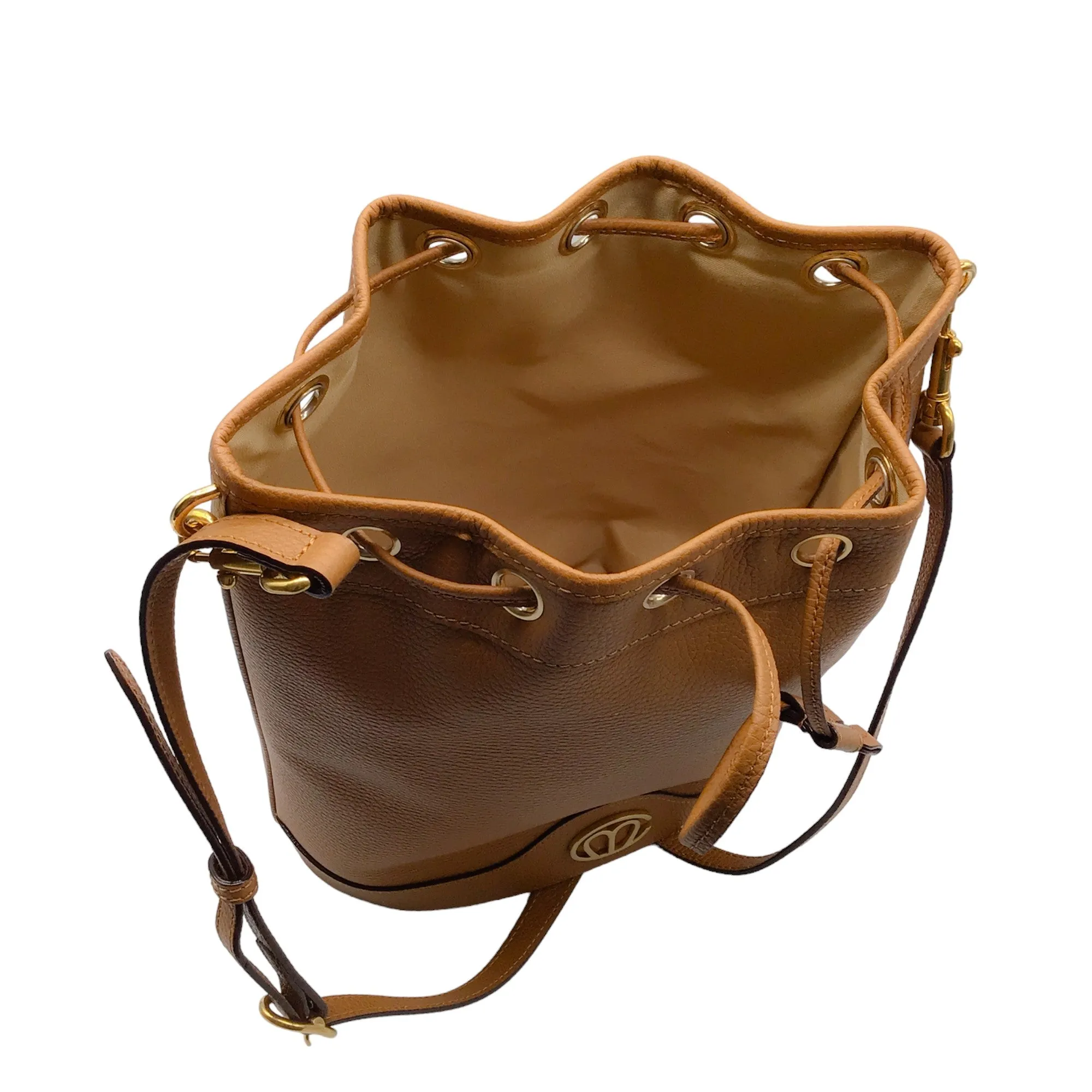 Mark Cross Tan Calfskin Leather Christy Bucket Bag