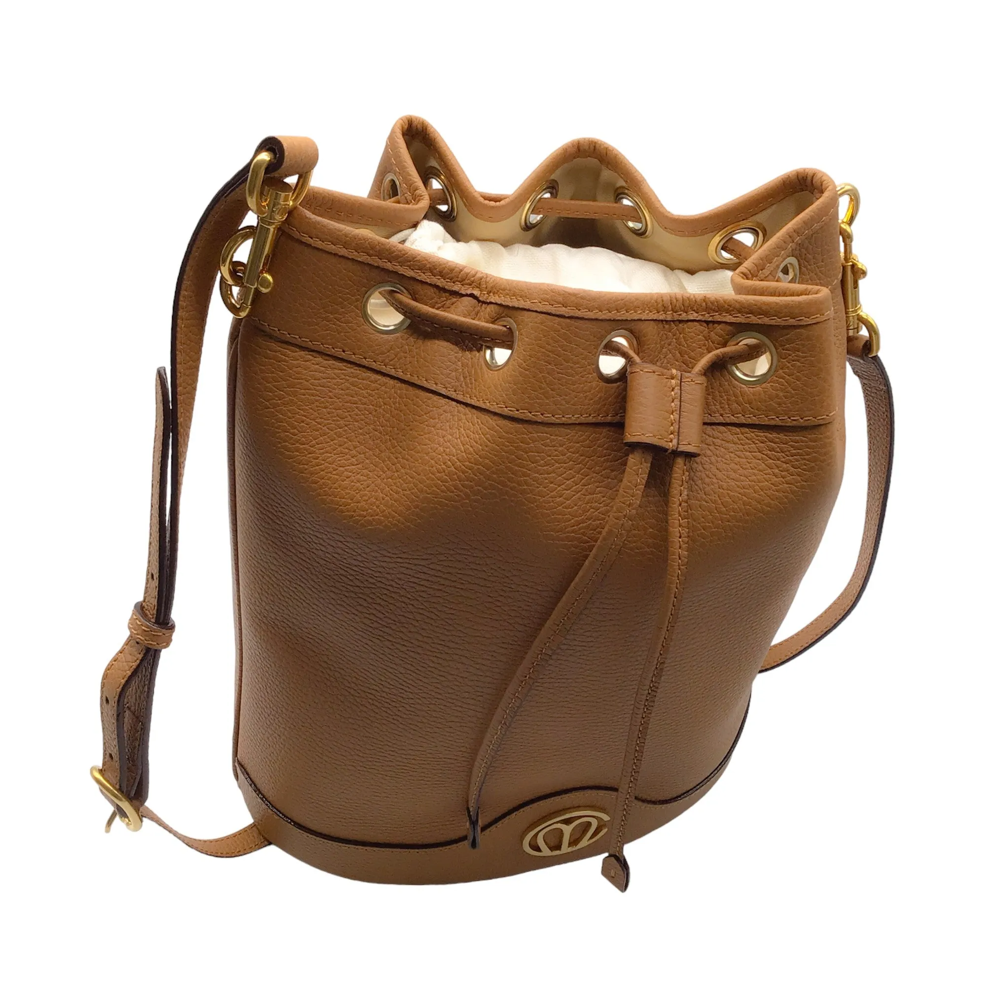 Mark Cross Tan Calfskin Leather Christy Bucket Bag