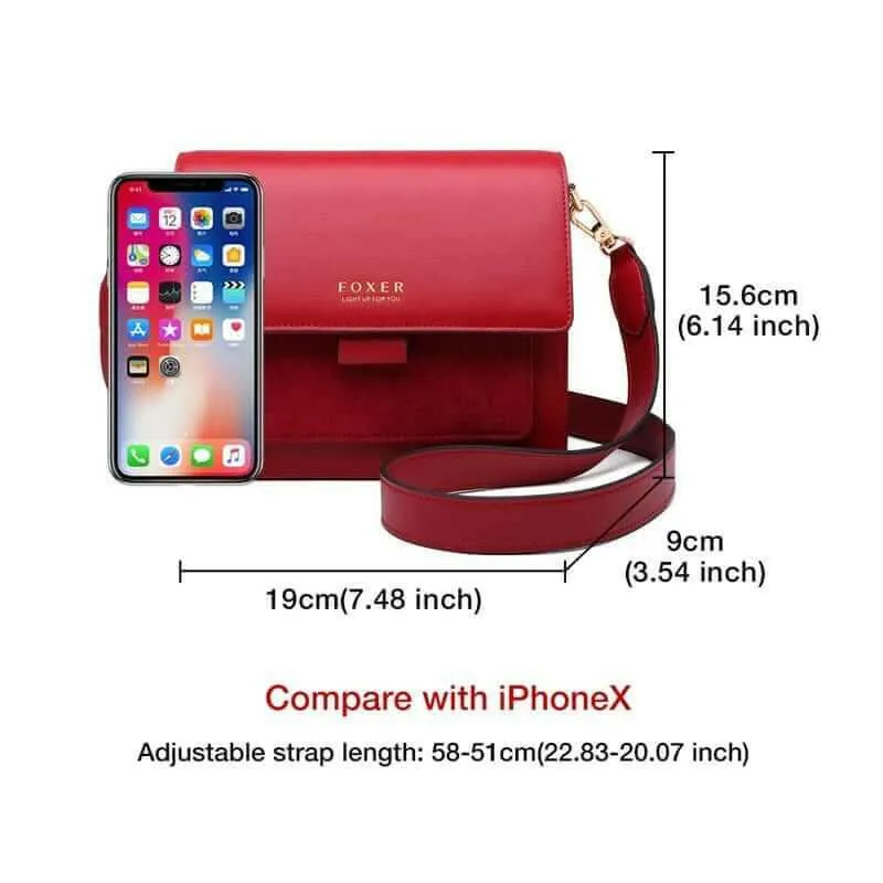 MAYA Messenger Bag: Durable Wine Red Black Leather for Your Cell Phone