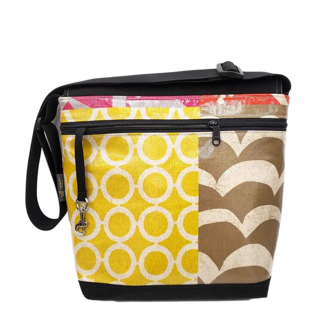 Messenger Bag - Reinforced Tall - Multi Pattern Hot Pink by Laarni and Tita