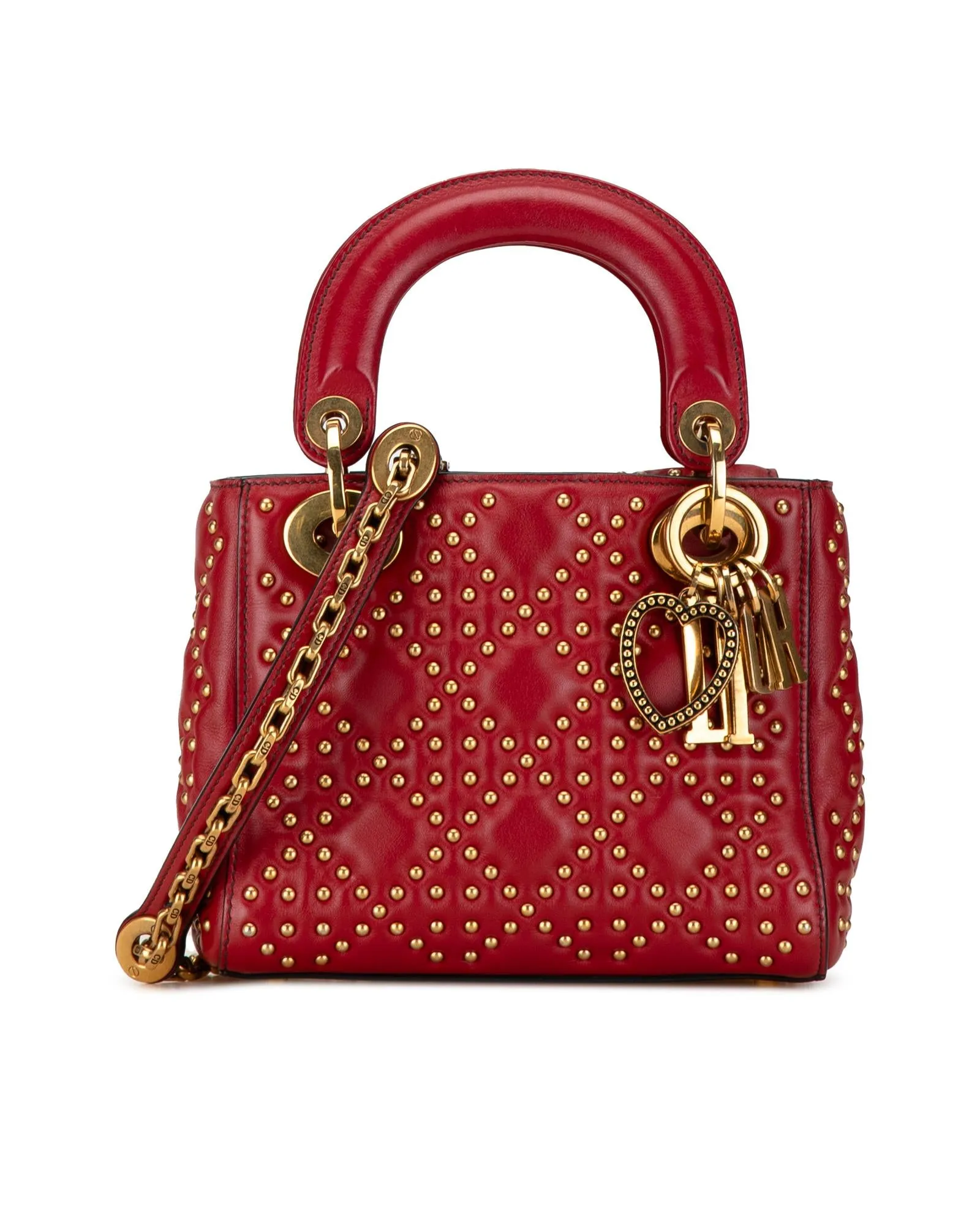 Mini Lambskin Studded Supple Satchel with Detachable Chain Strap