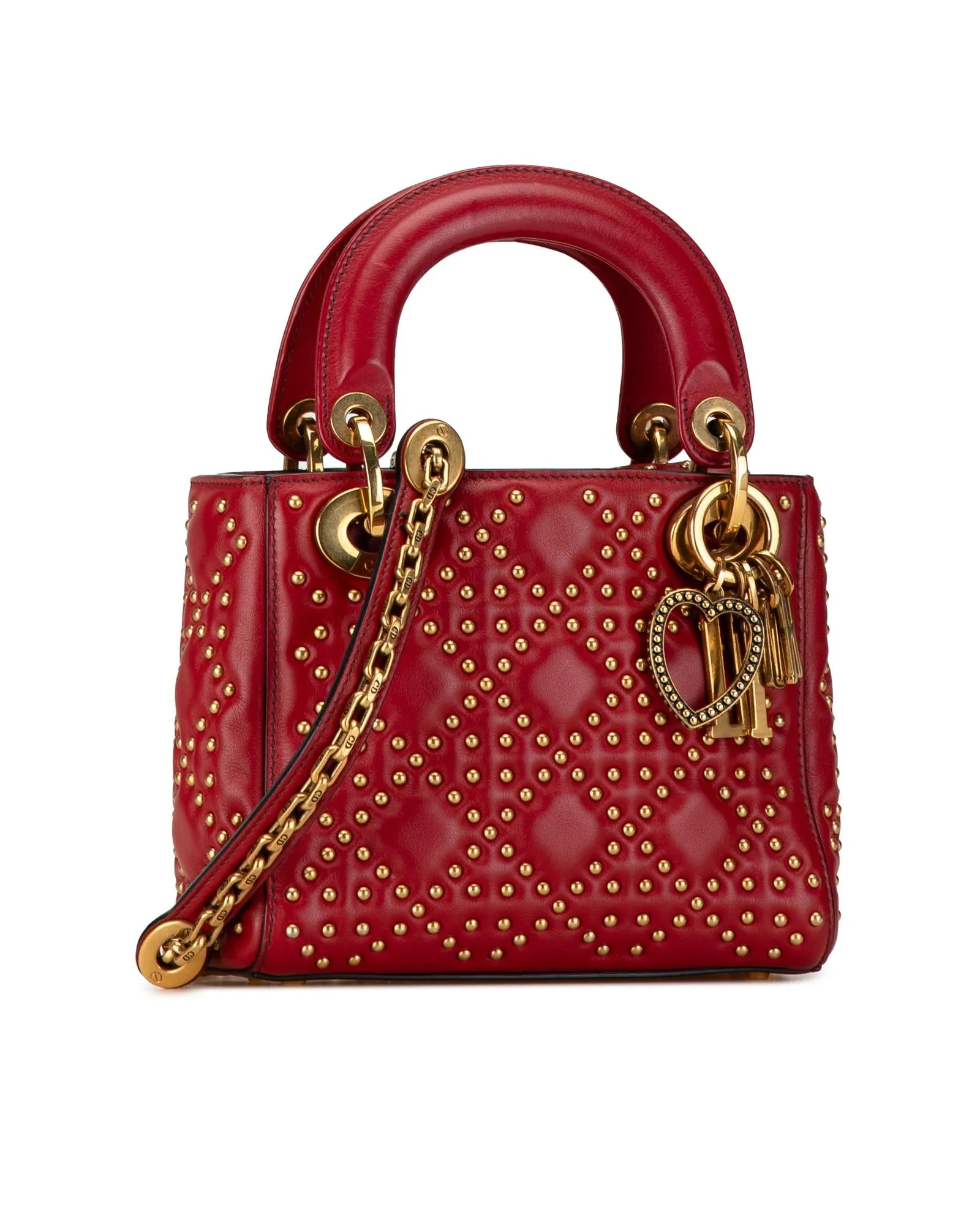 Mini Lambskin Studded Supple Satchel with Detachable Chain Strap