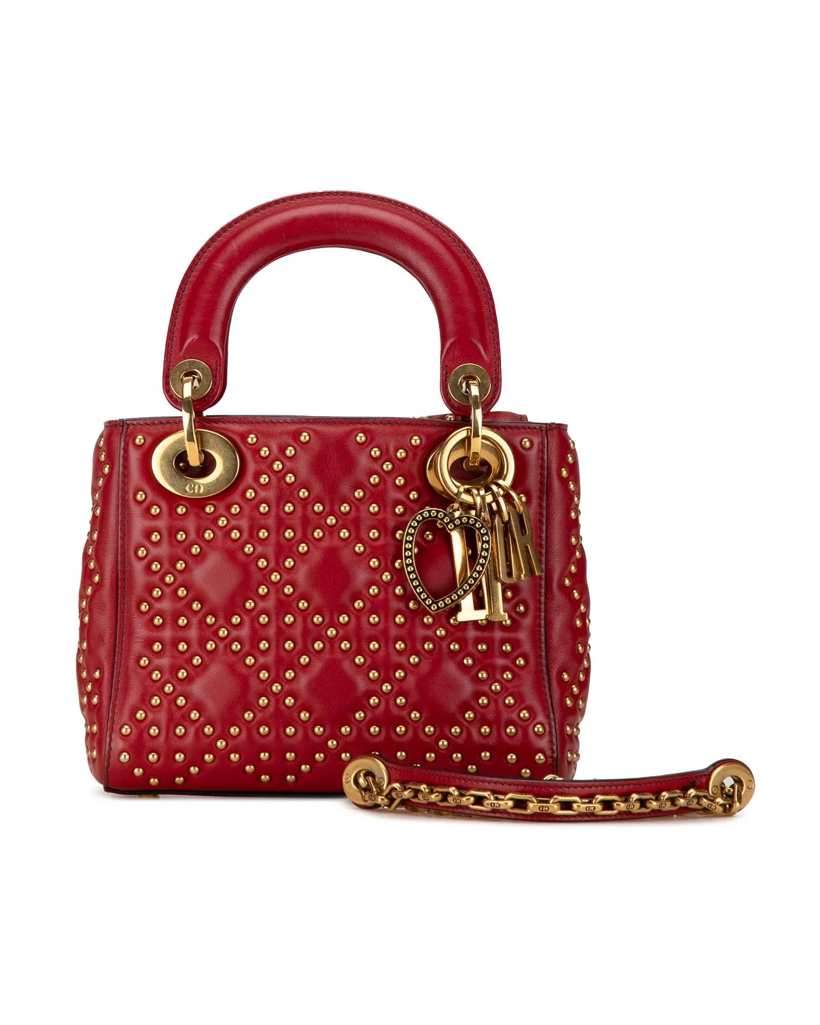 Mini Lambskin Studded Supple Satchel with Detachable Chain Strap