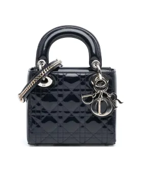 Mini Patent Quilted Leather Handbag with Chain Strap