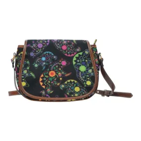 Neon Floral Bears Saddle Bag/Small