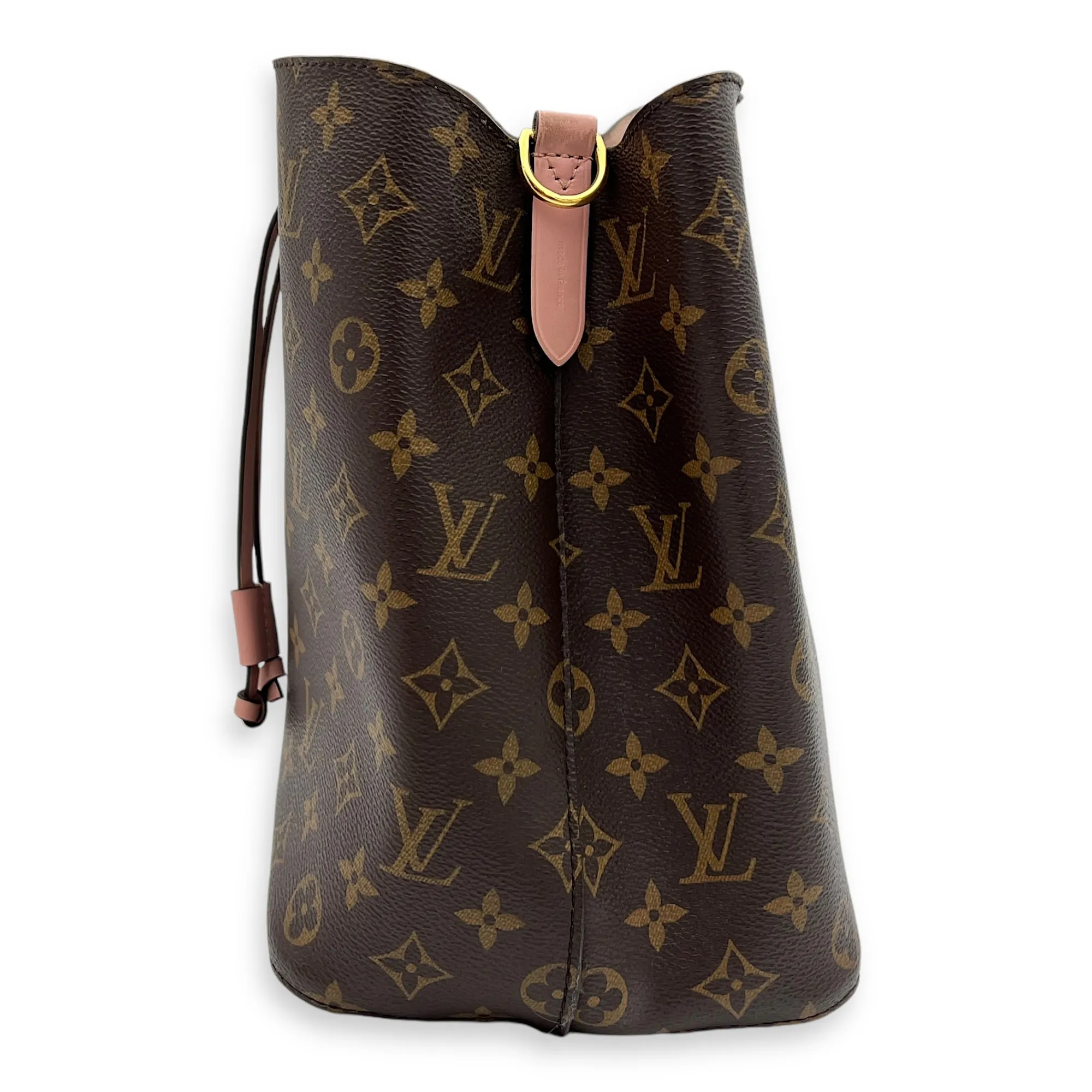 NeoNoe Bucket Bag MM Pink in Monogram Coated Canvas, Gold hardware