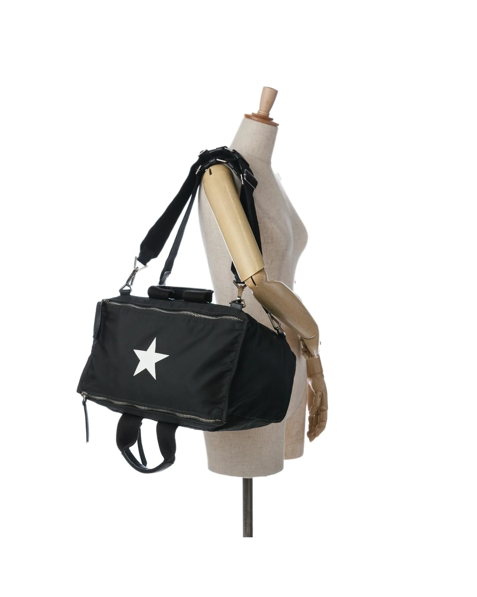 Nylon Satchel with Adjustable Strap and Multiple Pockets