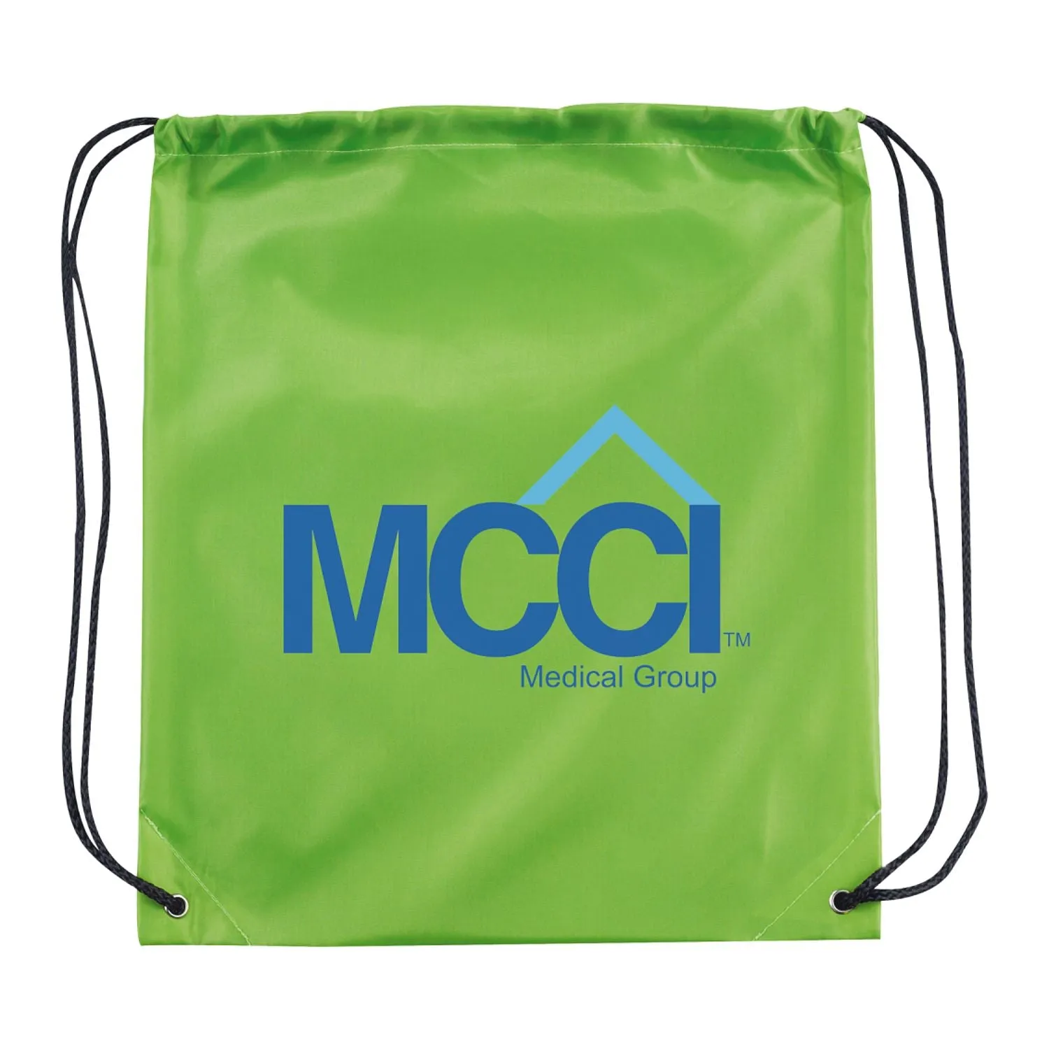 Oriole Polyester Drawstring Bag - Lime Green