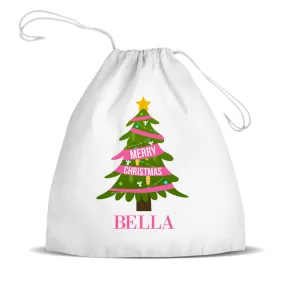 Pink Christmas Premium Drawstring Bag