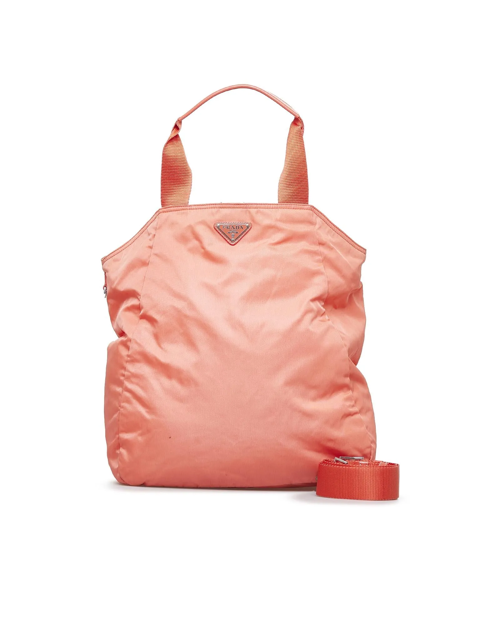 Prada Coral Nylon Tote Bag