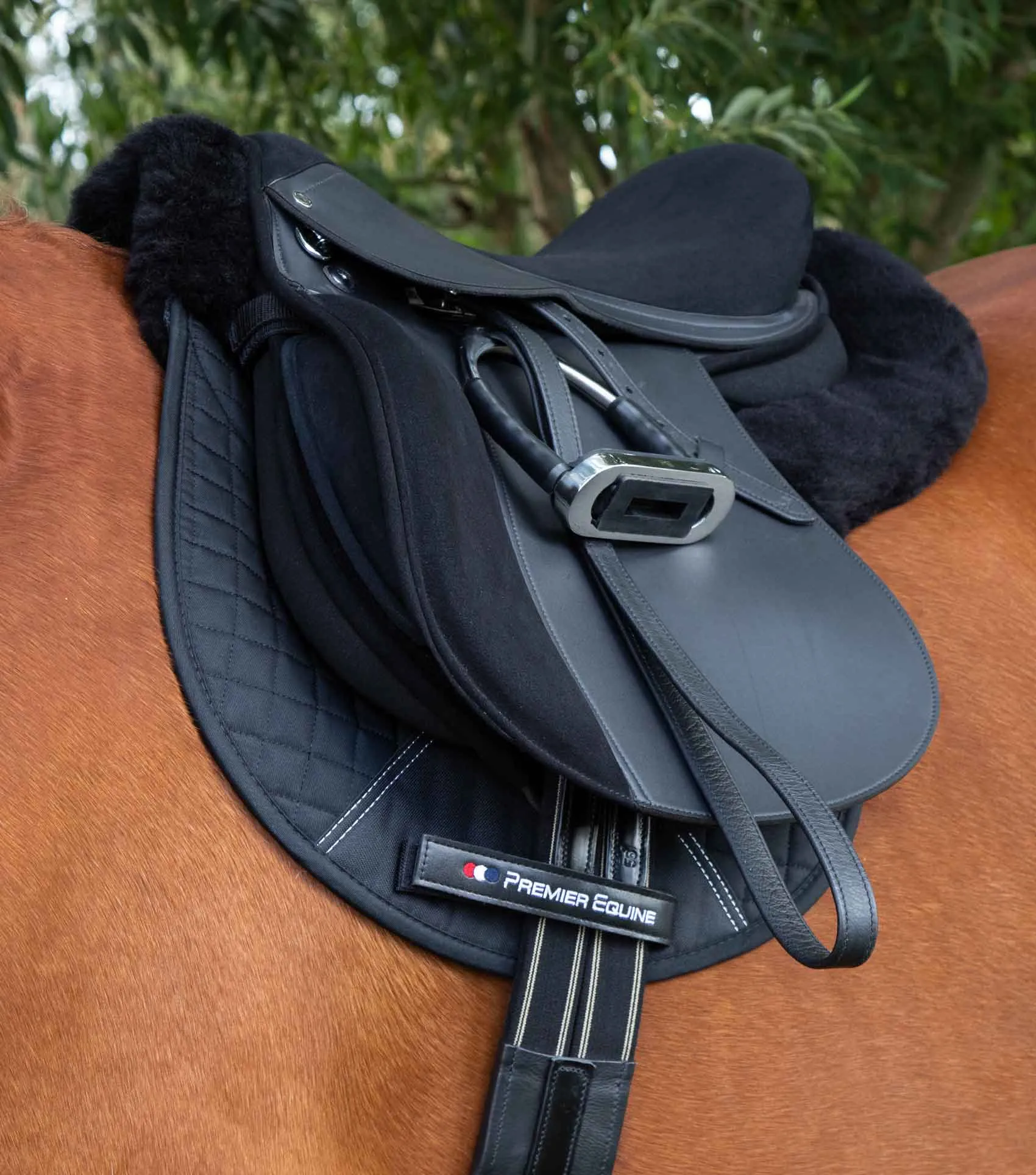 Premier Equine Synthetic Suede GP Saddle (Black)