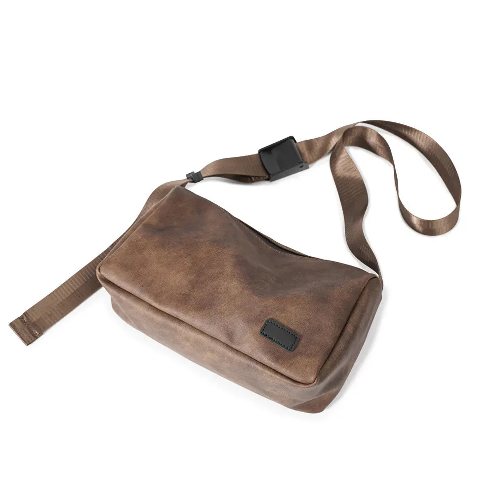 PU Leather Crossbody Satchel.