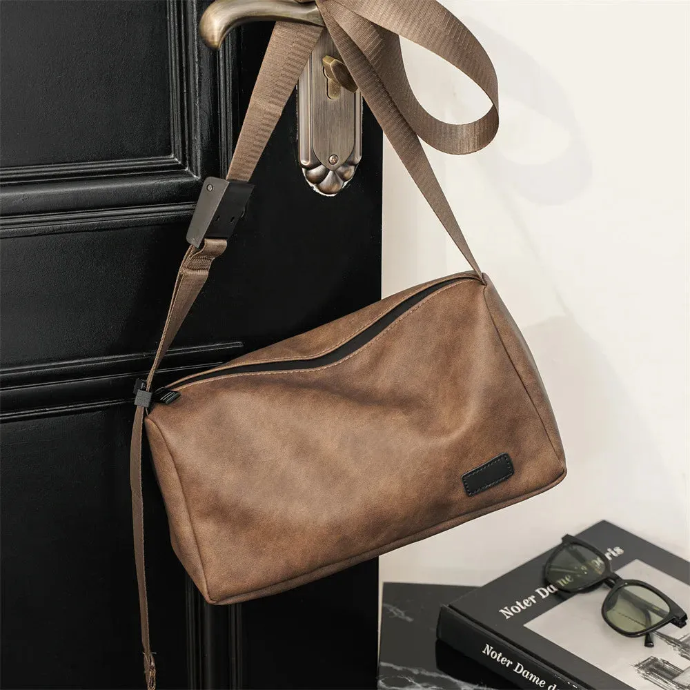 PU Leather Crossbody Satchel.