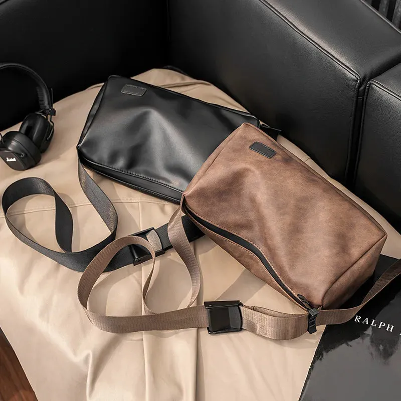 PU Leather Crossbody Satchel.