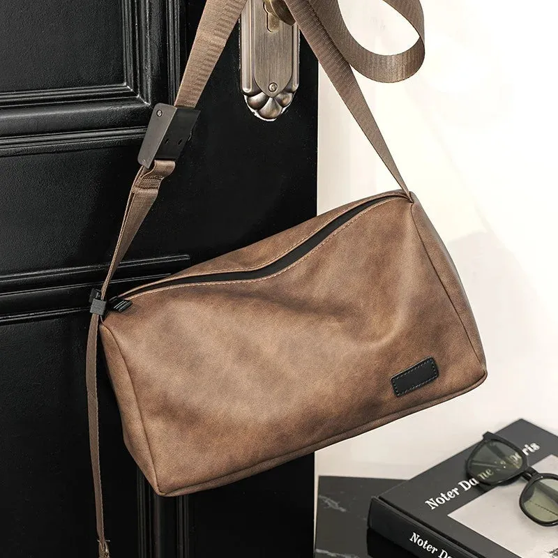 PU Leather Crossbody Satchel.