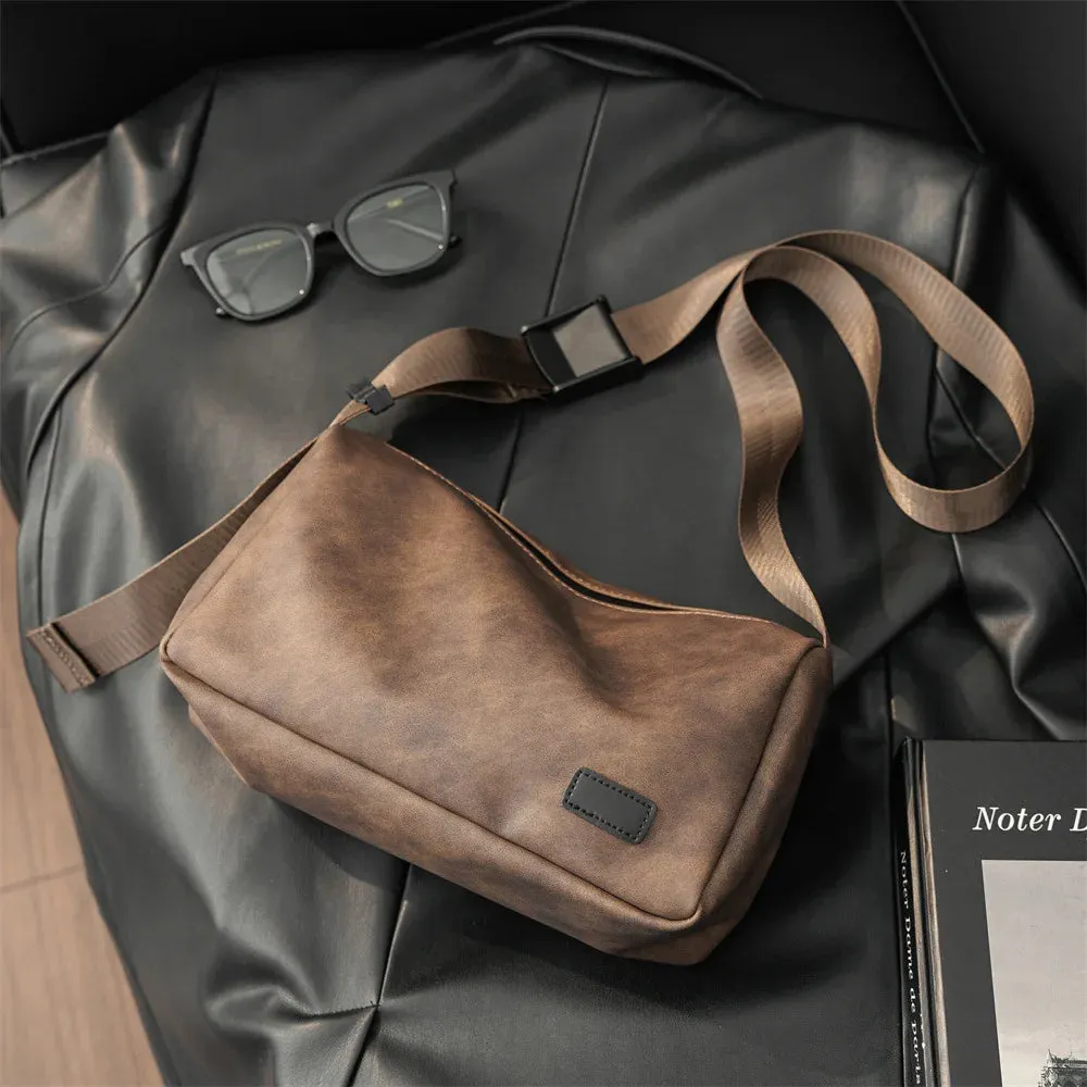 PU Leather Crossbody Satchel.