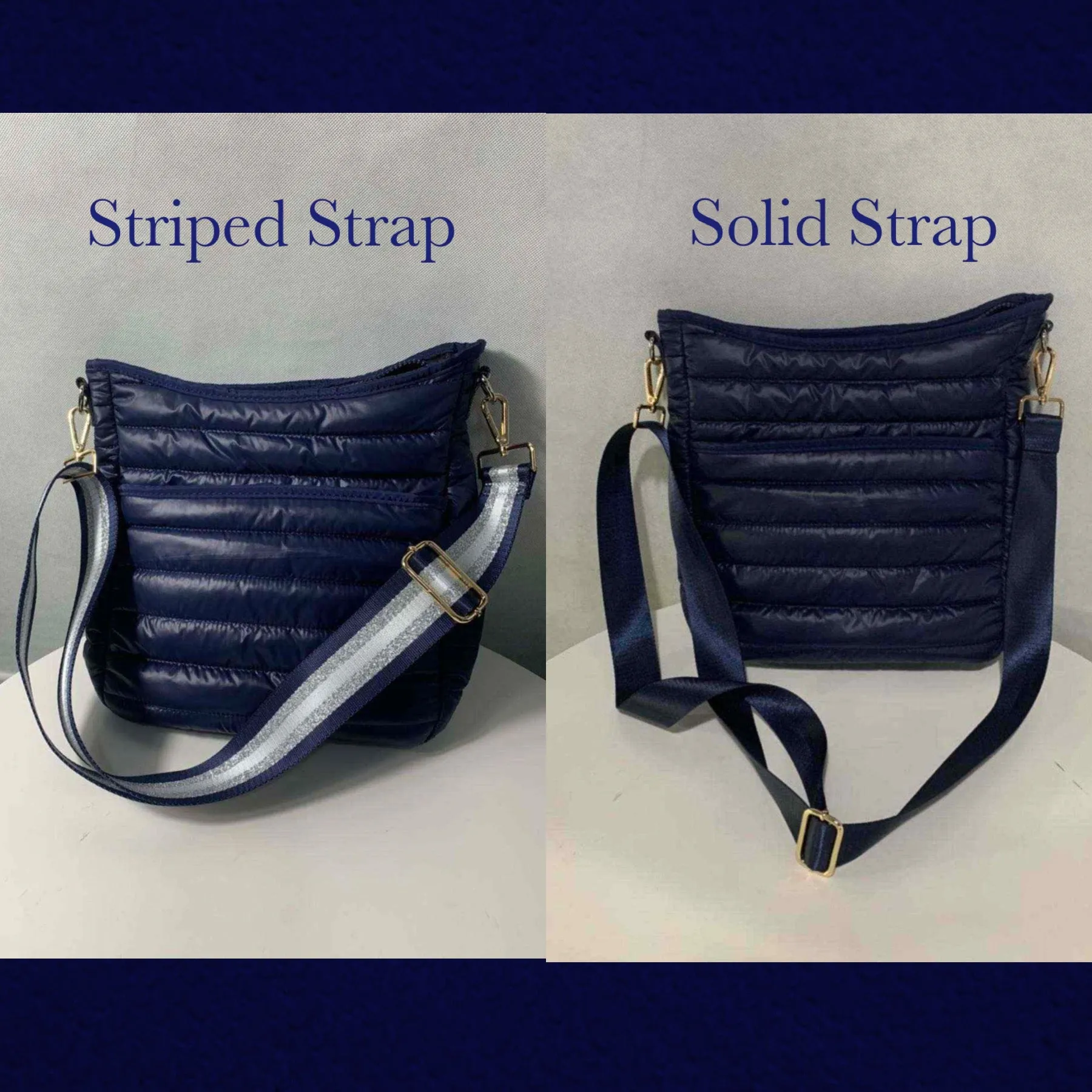 Puffer Crossbody - Navy With Choice of 2 Straps