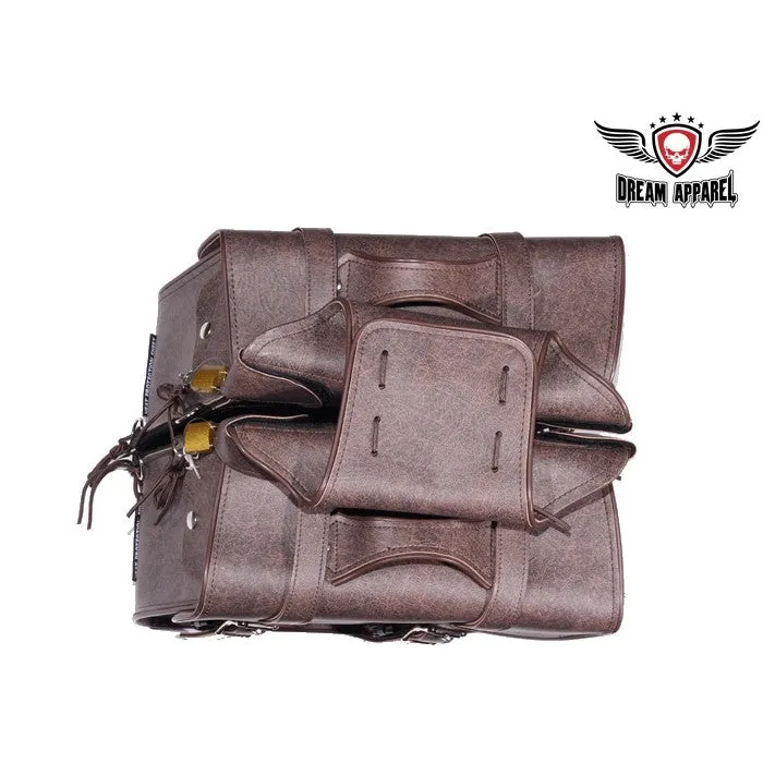 PVC Brown Motorcycle Saddlebag