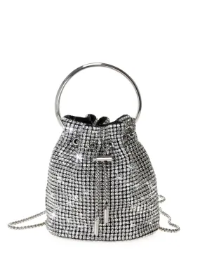 Rhinestone Drawstring Bucket Bag