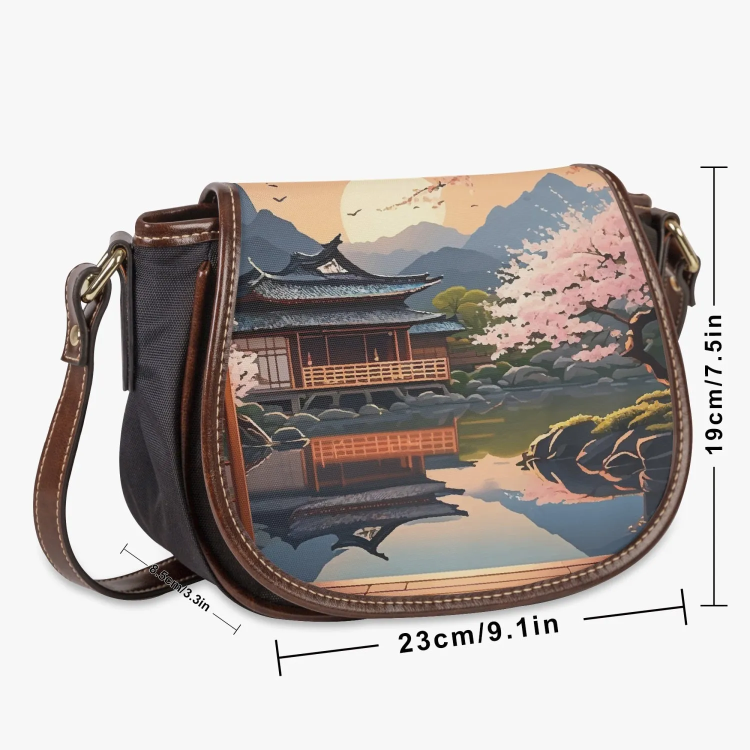 Sac selle à rabat "Paysage japonais" (346)