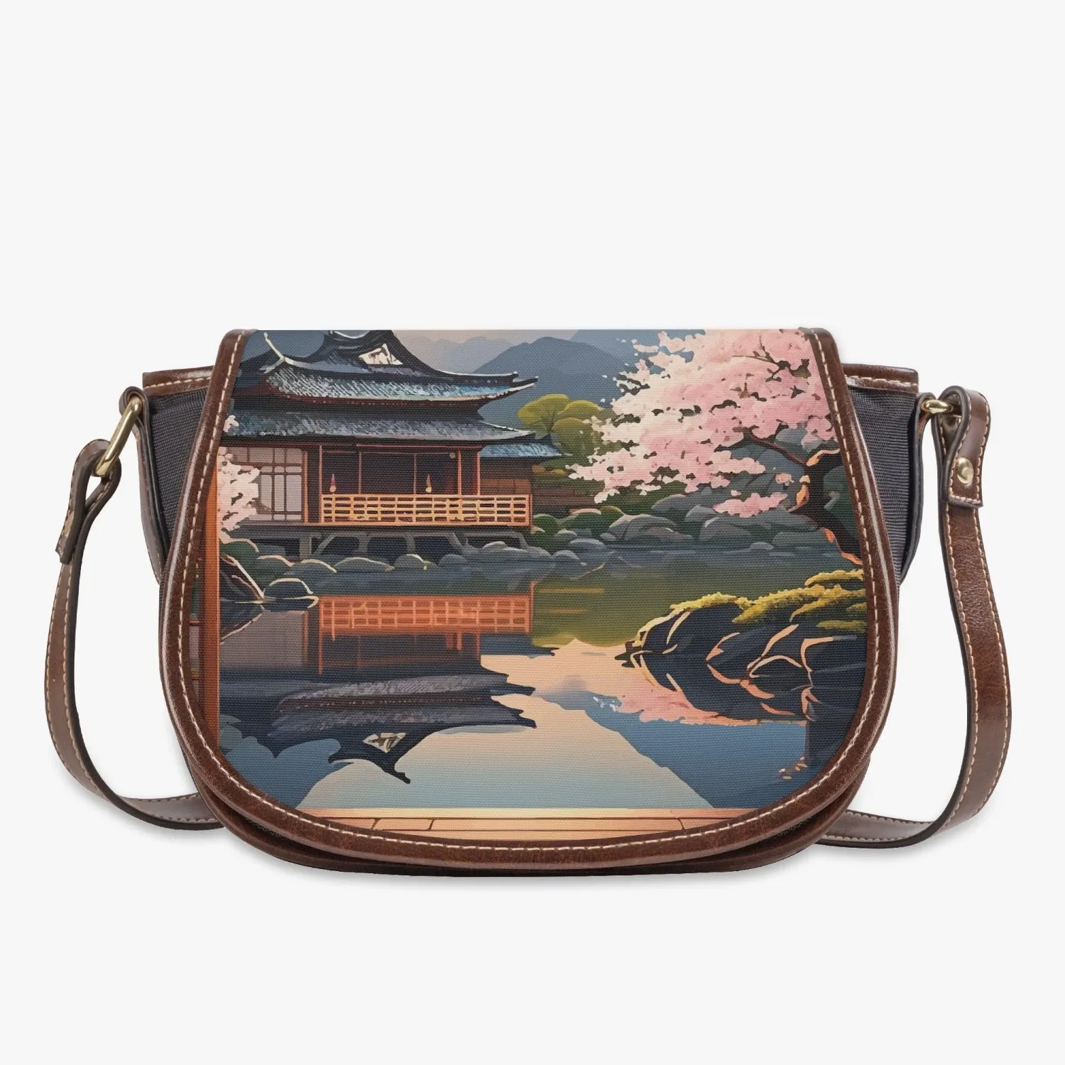 Sac selle à rabat "Paysage japonais" (346)