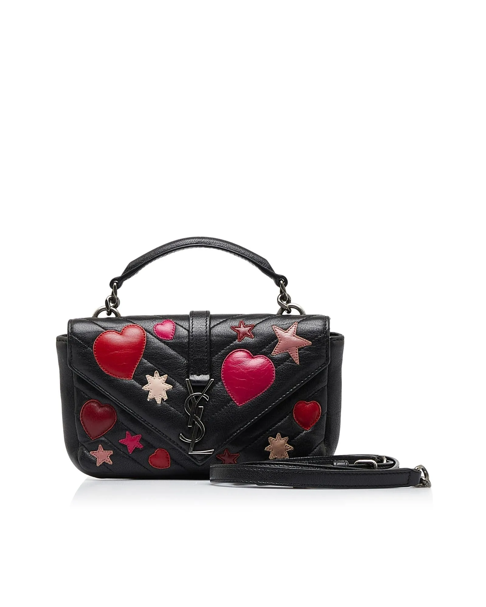 Saint Laurent College Heart & Star Messenger Bag