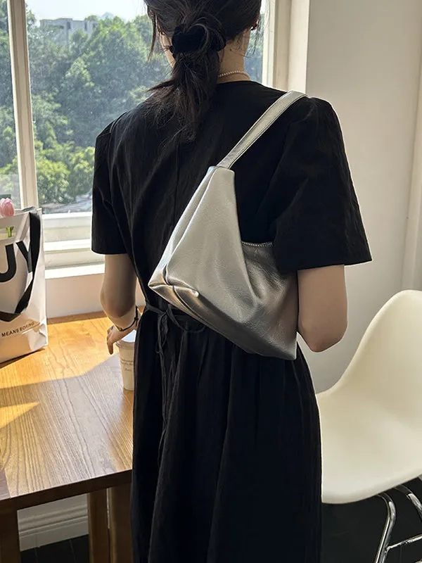 Shiny Split-Joint Zipper Shoulder Bags Handbags Bags Accessories Bags