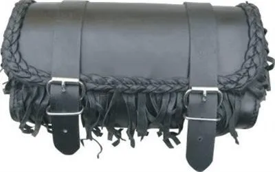 Small Leather Motorcycle Tool Bag Plain, Studs or Fringes