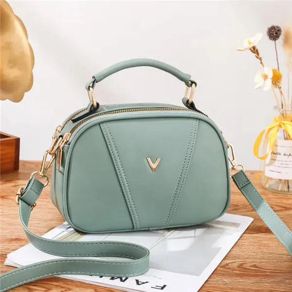 Small Rivet Hair Ball PU Leather Crossbody Shoulder Bag