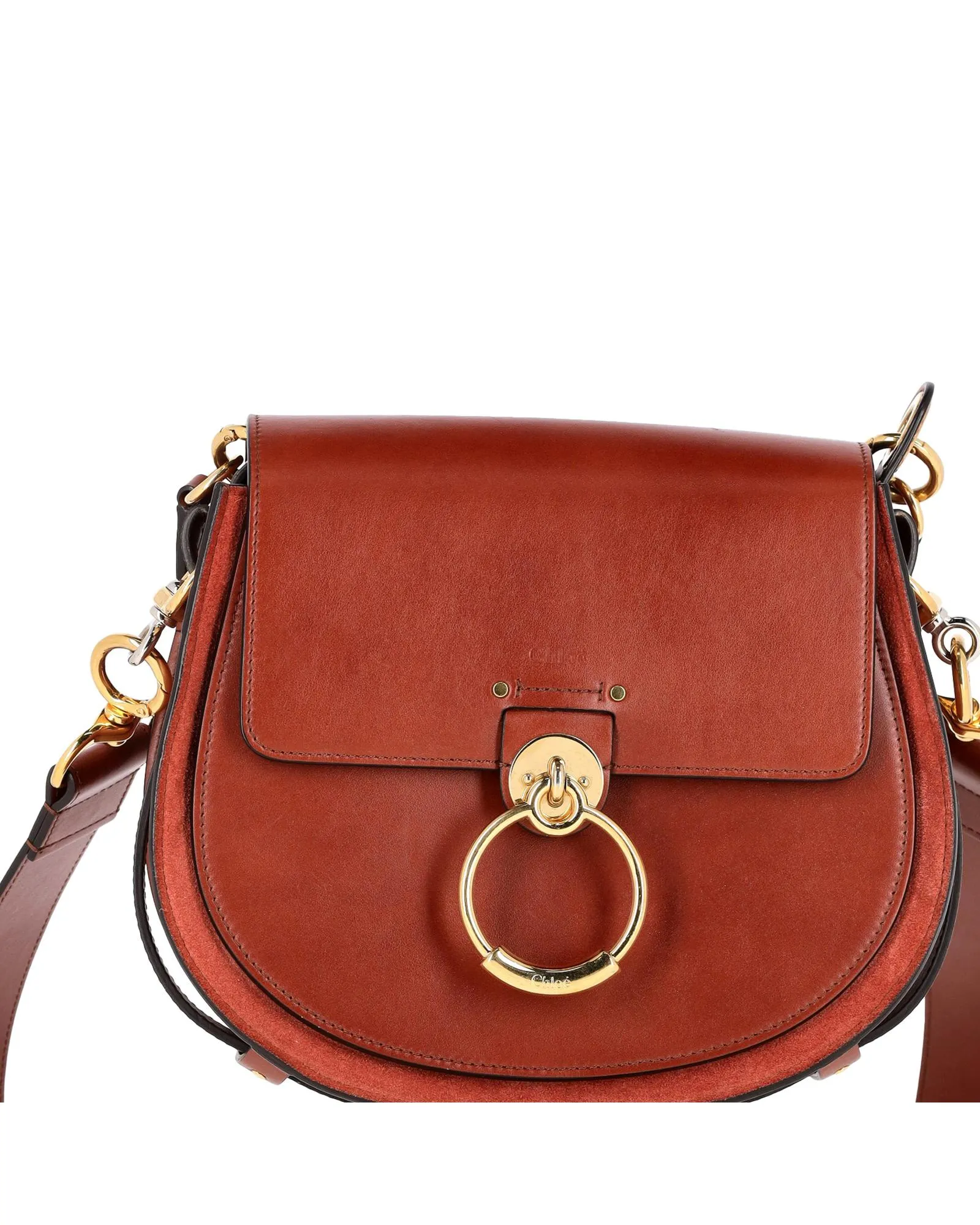 Small Tess Bag in Brown Leather and Suede